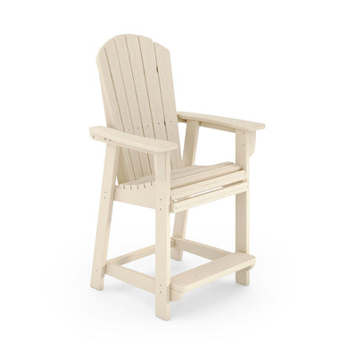 SoPoly St Simons Fan Back Counter Chair in Black showing front and side views