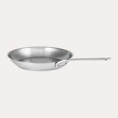 Brushed finish stainless steel frying pan from CRISTEL USA 1826 collection