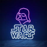 Star Wars Soldier Neon Sign with a 14x17 inch metal grid backing illuminated indoors