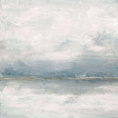 Sultry Breeze 40x40 artist enhanced canvas print showing abstract coastal-inspired artwork in muted twilight tones