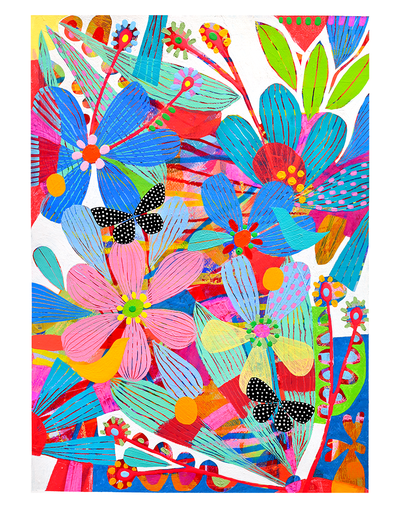 LIMA PRINT visual artwork by Marianne Angeli Rodriguez Gallery showing vibrant, large-scale contemporary abstract floral composition