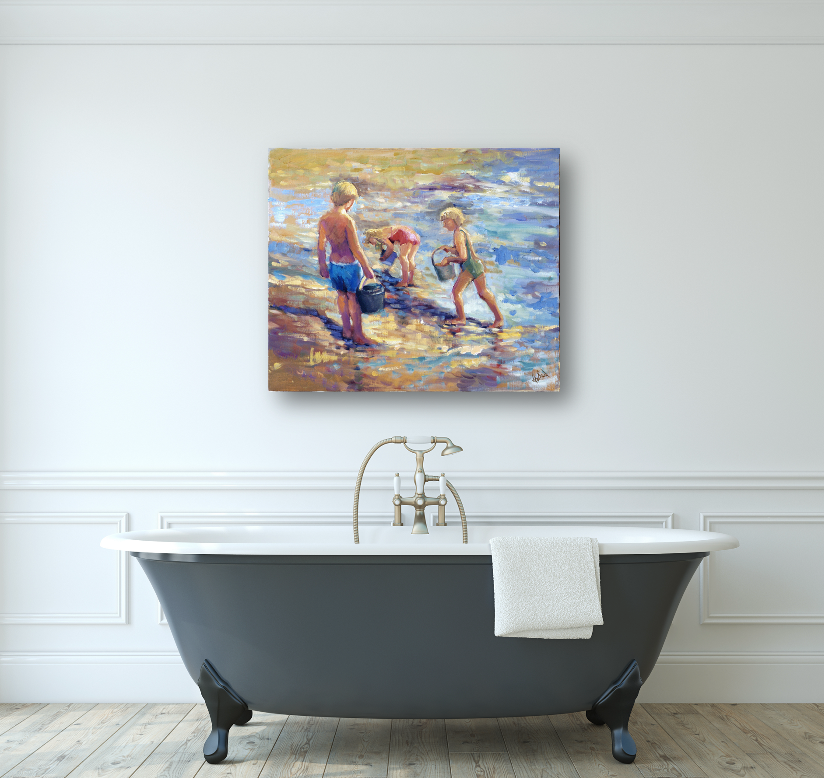 Sun, Sand, Play Artist Enhanced Canvas Print by John Beard Collection - product image 3 for Resin Society