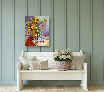 Sunflowers Artist Enhanced Canvas Print by John Beard Collection - product image 2 for Resin Society