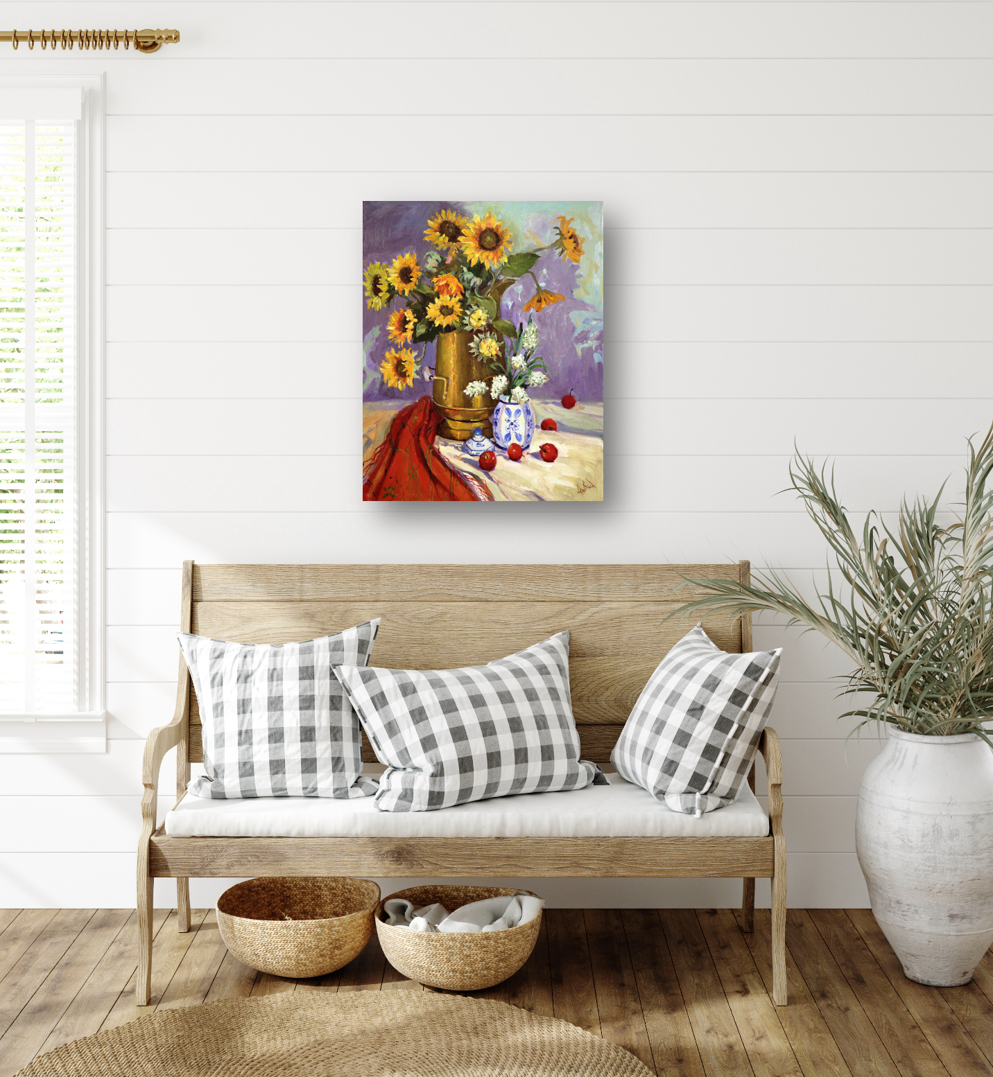 Sunflowers Artist Enhanced Canvas Print by John Beard Collection - product image 3 for Resin Society