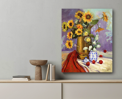 Sunflowers Artist Enhanced Canvas Print by John Beard Collection - product image 4 for Resin Society