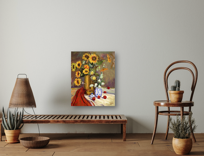 Dark Sunflowers Artist Enhanced Canvas Print by John Beard Collection - product image 3 for Resin Society