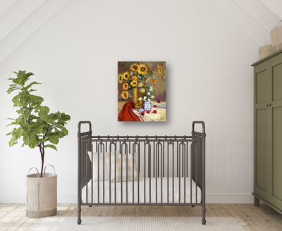 Dark Sunflowers Artist Enhanced Canvas Print by John Beard Collection - product image 4 for Resin Society