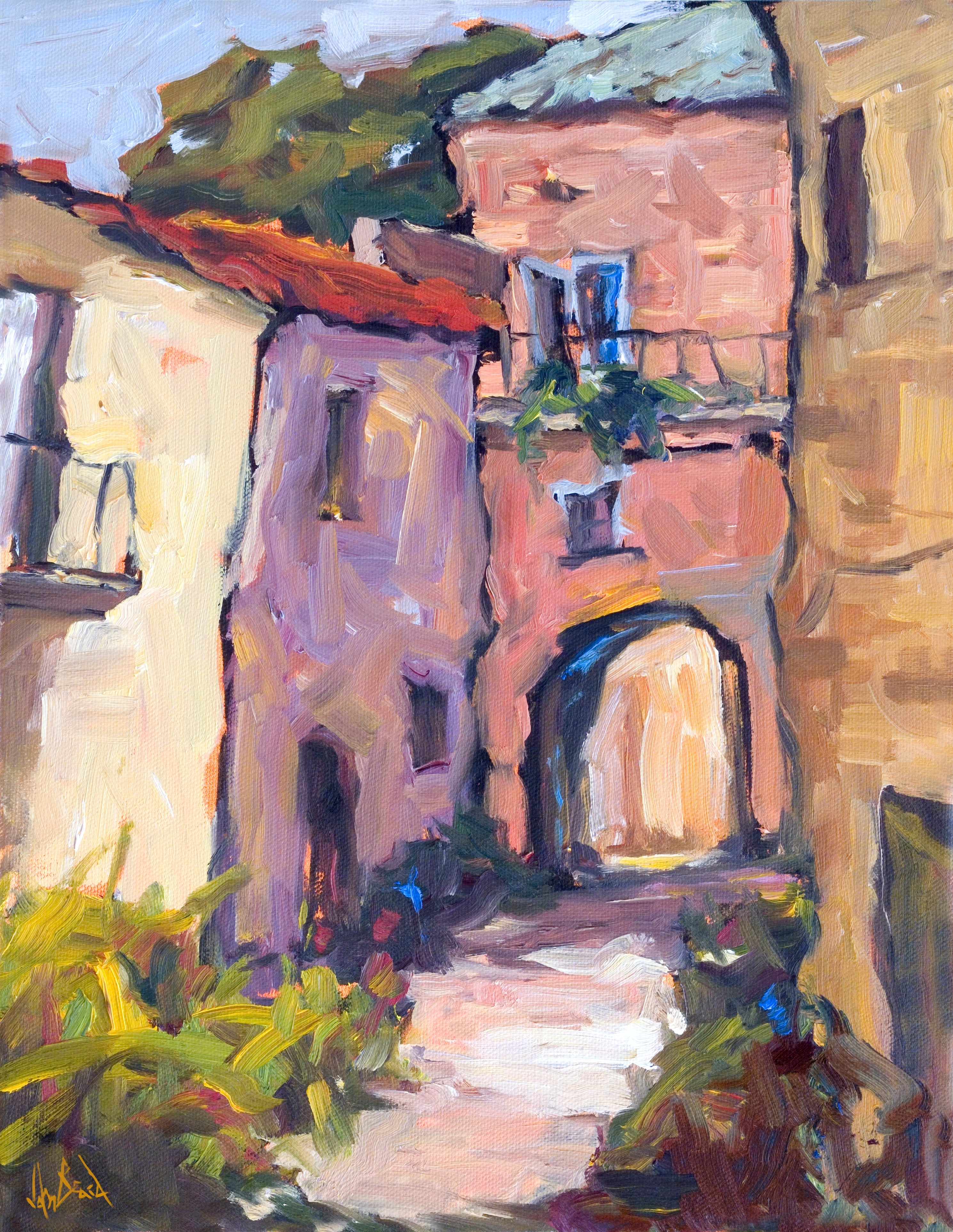 Sunlit Archway Artist Enhanced Canvas Print by John Beard Collection - main product image for Resin Society