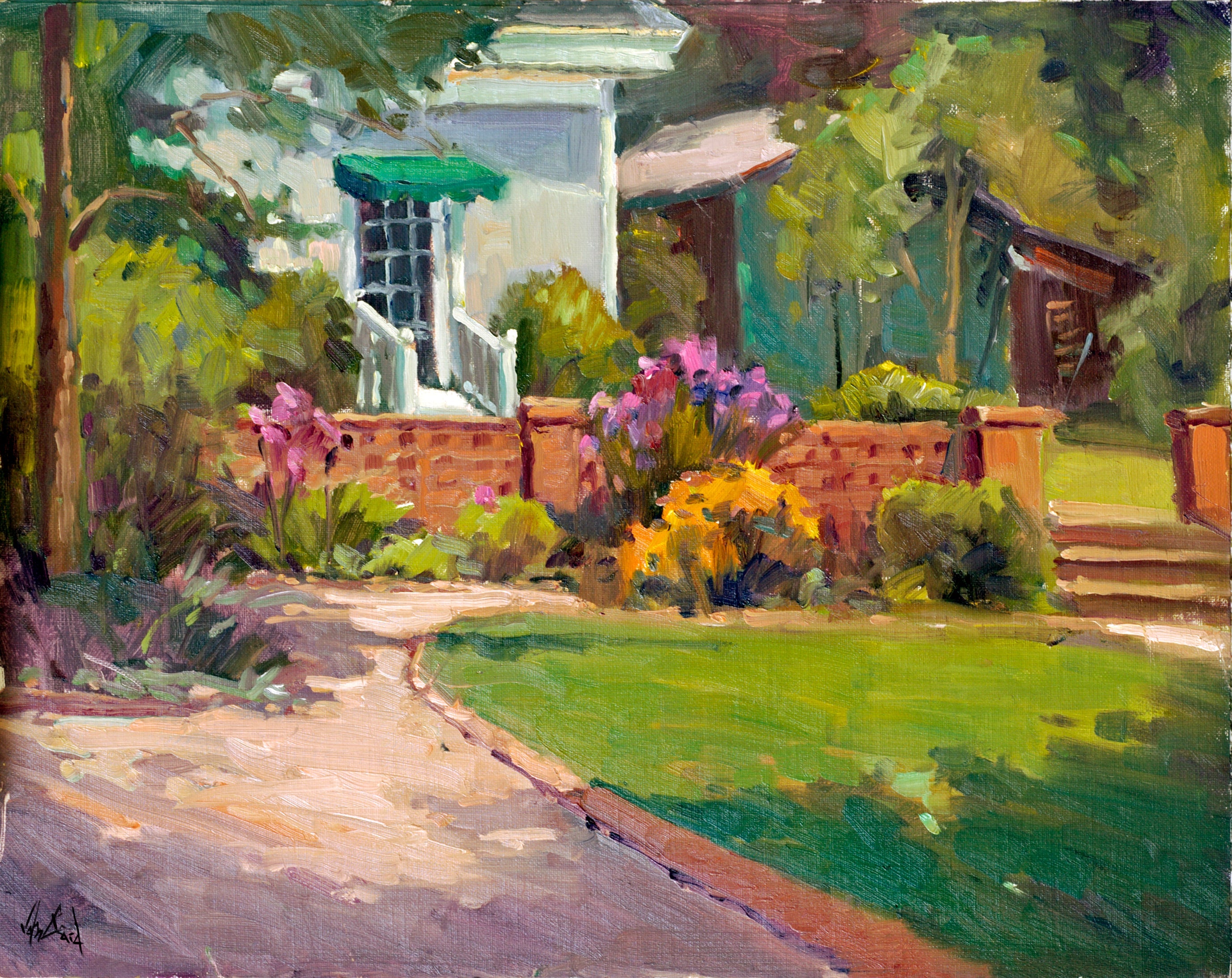 Sunlit Drive Artist Enhanced Canvas Print by John Beard Collection - main product image for Resin Society