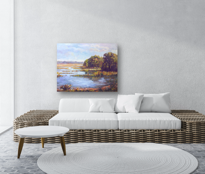 Sunlit Marsh Artist Enhanced Canvas Print by John Beard Collection - product image 2 for Resin Society