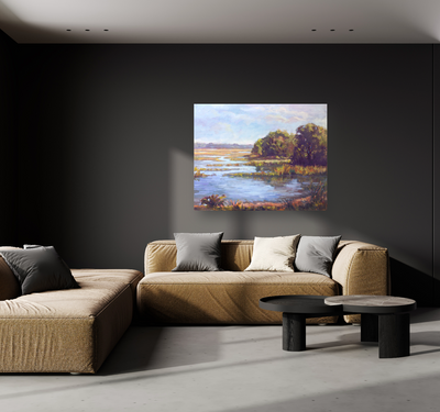 Sunlit Marsh Artist Enhanced Canvas Print by John Beard Collection - product image 4 for Resin Society