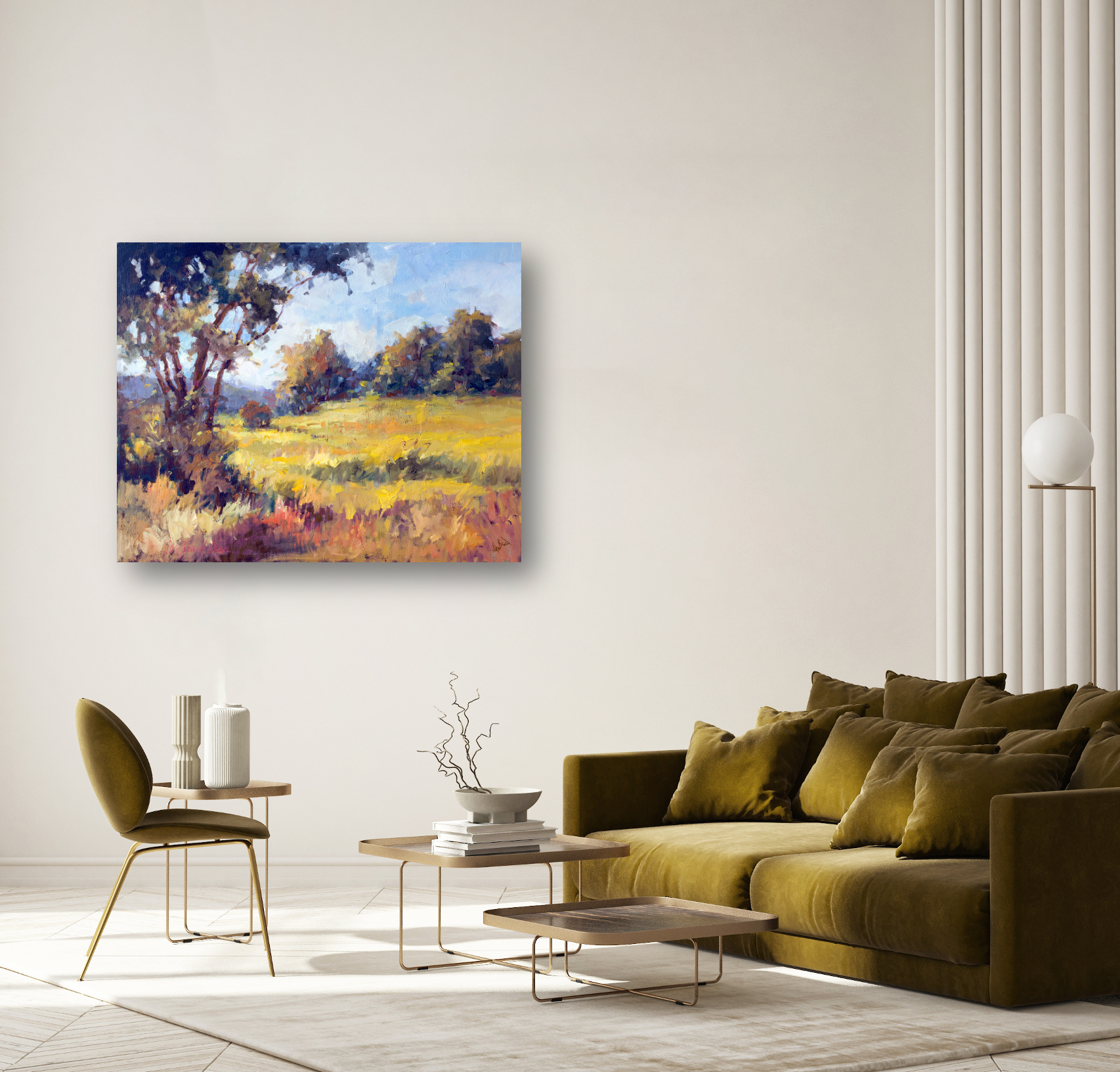 Sunlit Meadow Artist Enhanced Canvas Print by John Beard Collection - product image 2 for Resin Society