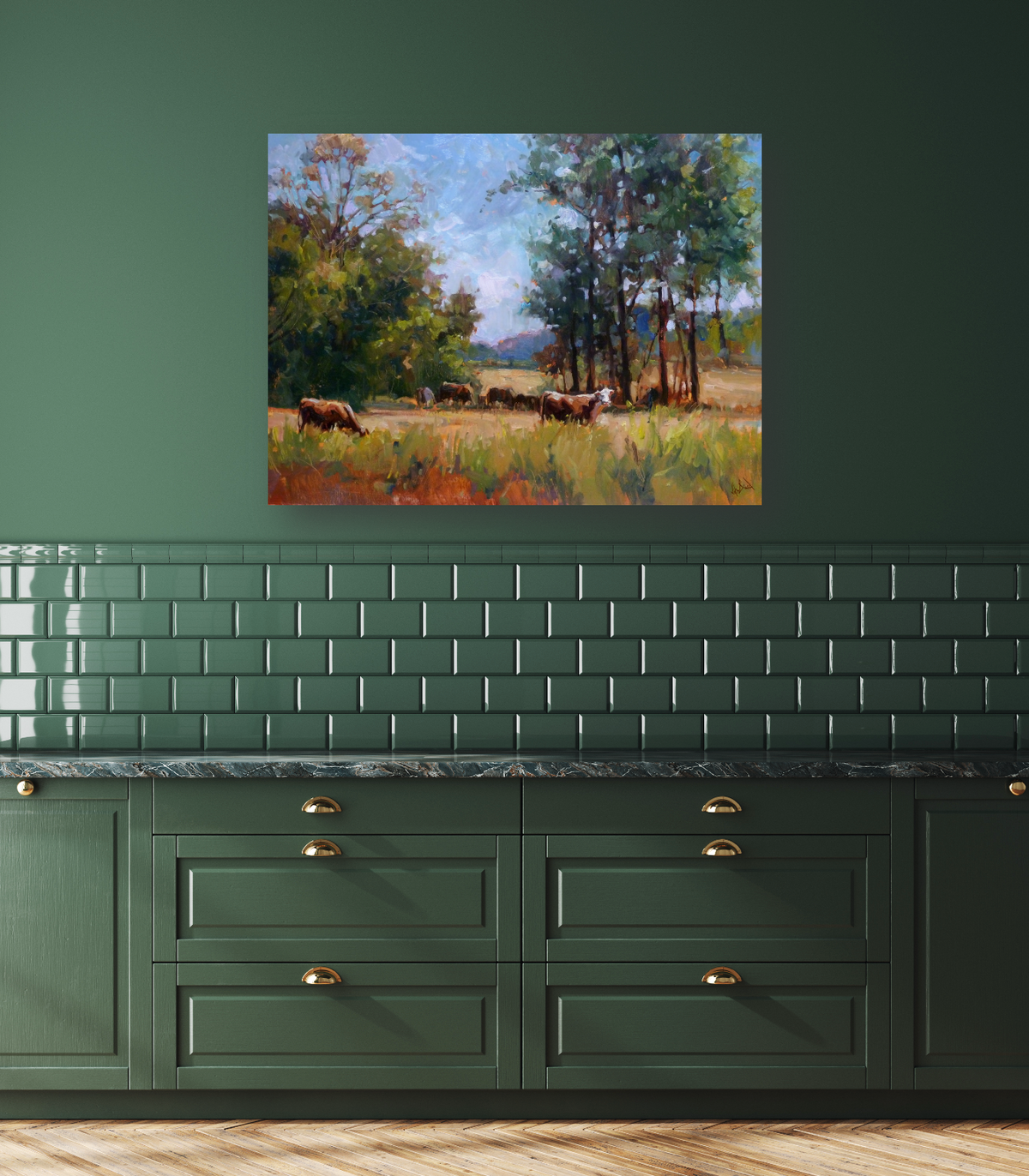Sunny Pastures Artist Enhanced Canvas Print by John Beard Collection - product image 3 for Resin Society