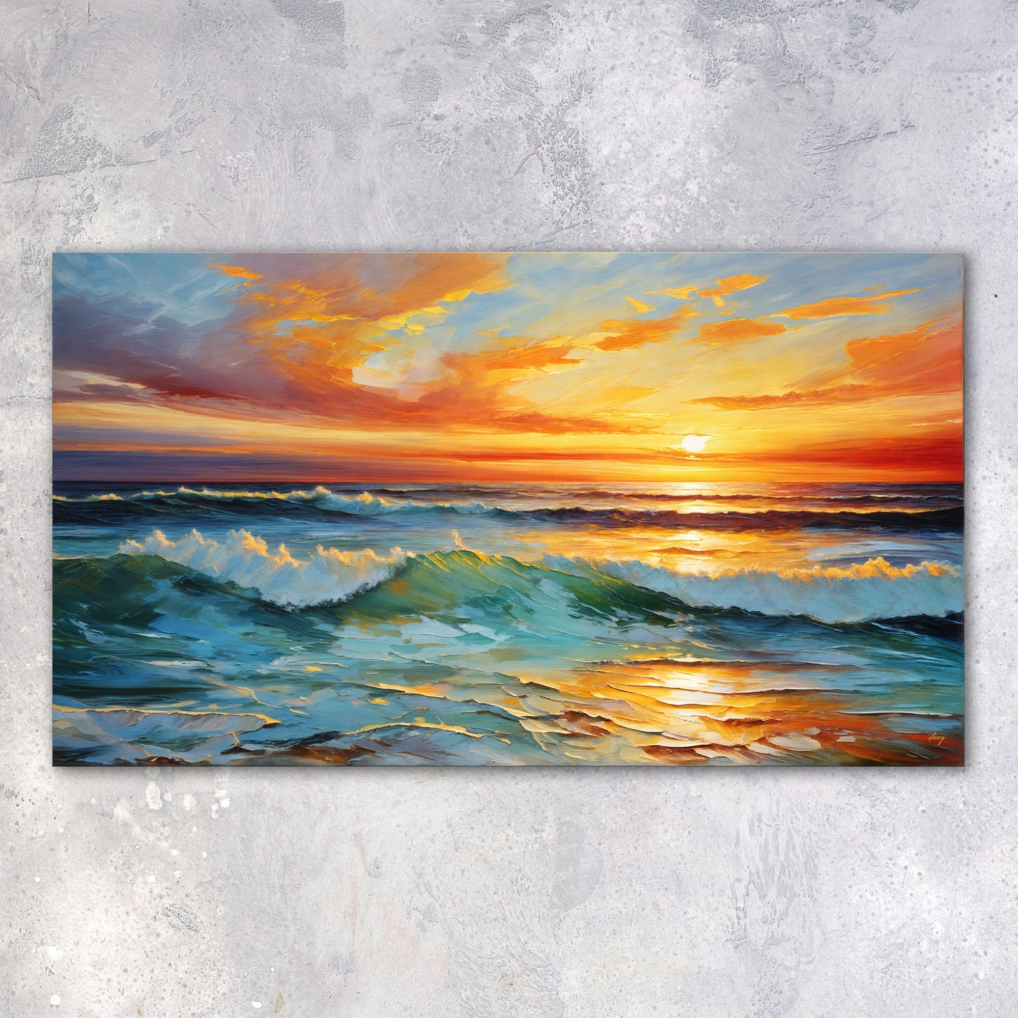 Canvas Print: "Sunset Surge" by Tailored Canvases - product image 4 for Resin Society