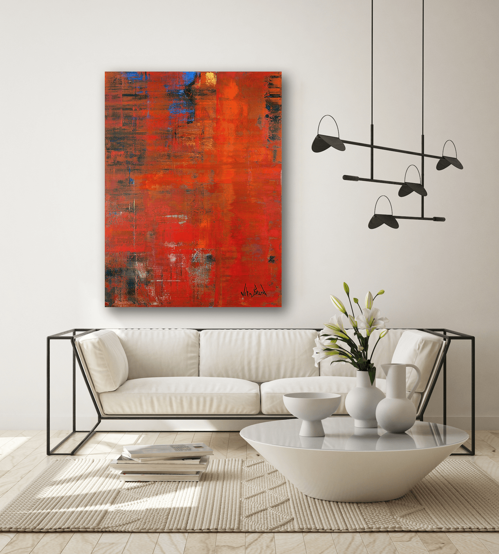 Superman 30x40 Artist Enhanced Canvas Print, White Float Frame