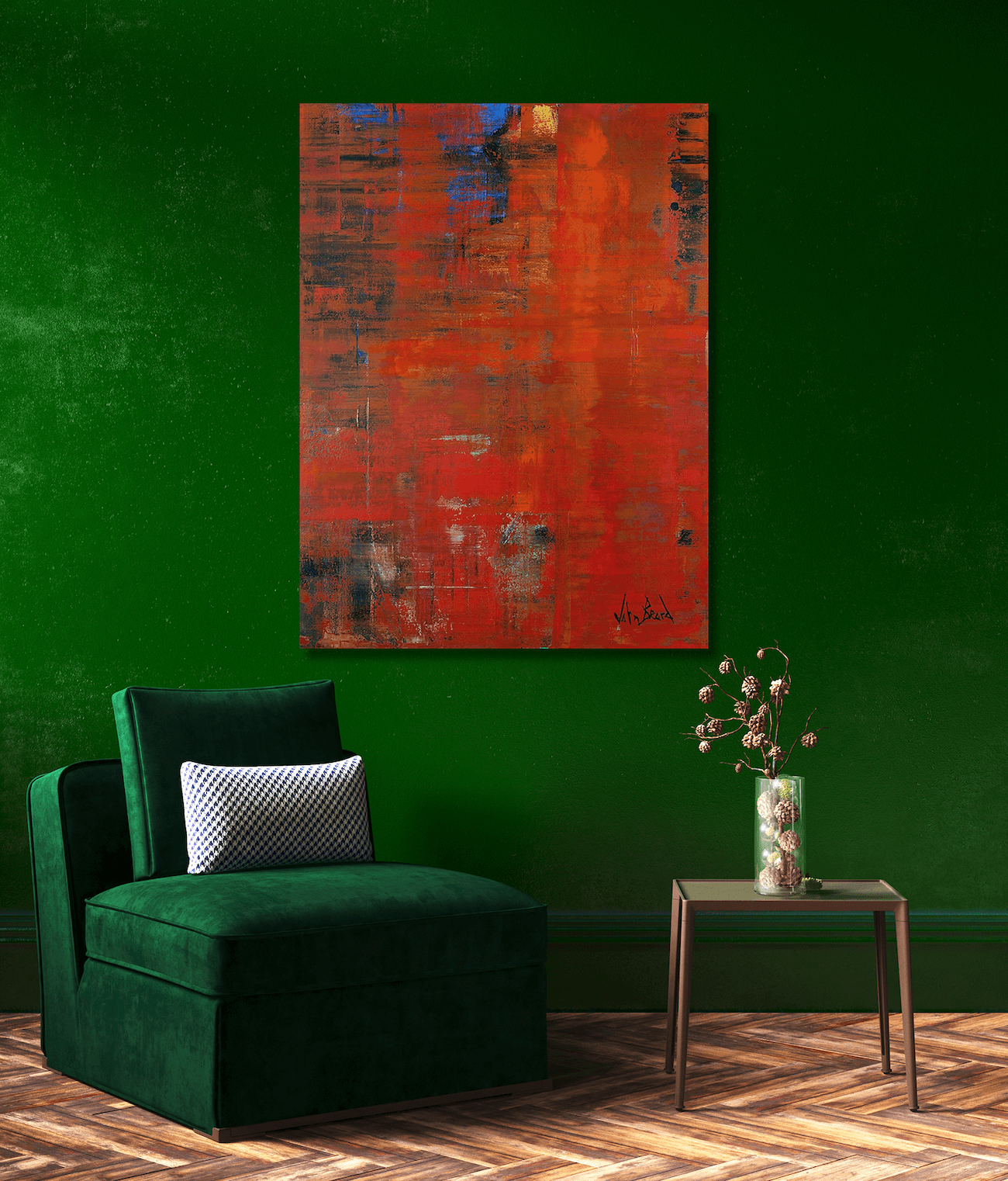 Superman 30x40 Artist Enhanced Canvas Print, White Float Frame