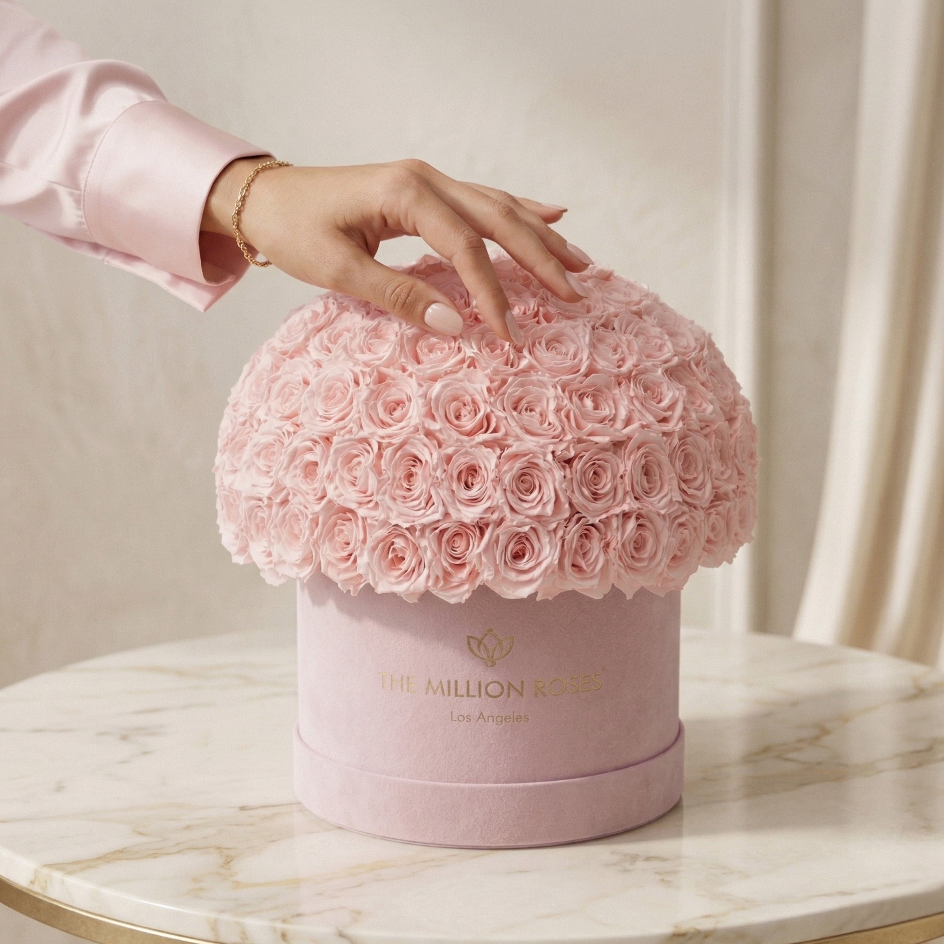 Supreme Light Pink Suede Superdome Box by The Million Roses - product image 4 for Resin Society
