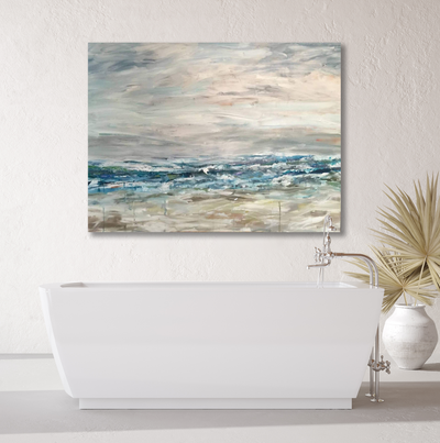 Surfing in the Rain Artist Enhanced Canvas Print by John Beard Collection - product image 2 for Resin Society