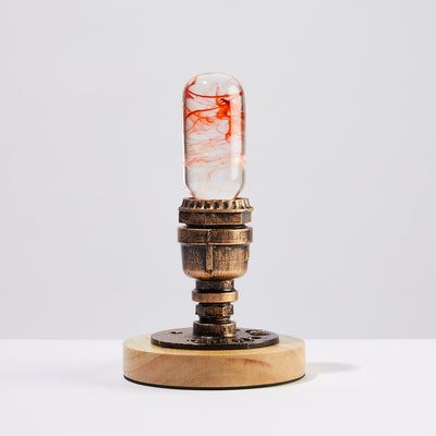 EP Light Tango Resin LED Bulb with wooden base, handcrafted resin design