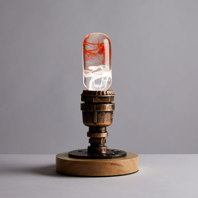 EP Light Tango Resin LED Bulb with wooden base, handcrafted resin design