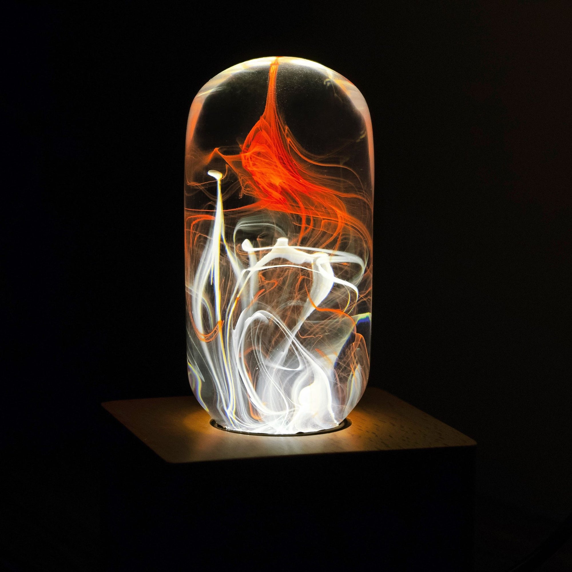 EP Light Tango Resin Table Lamp with wooden base and LED bulb
