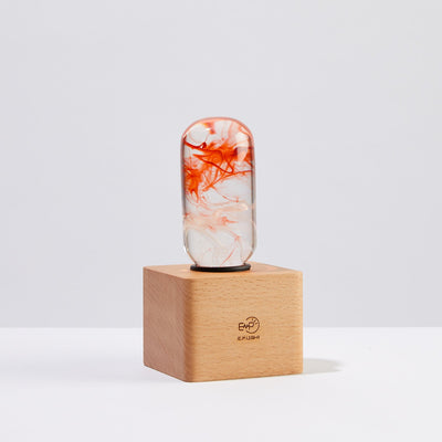 EP Light Tango Resin Table Lamp with wooden base and LED bulb