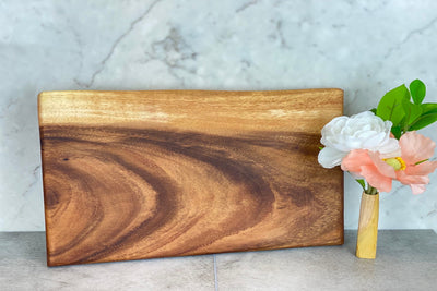 Medium Live Edge Square End Board showing natural edges and wood grain