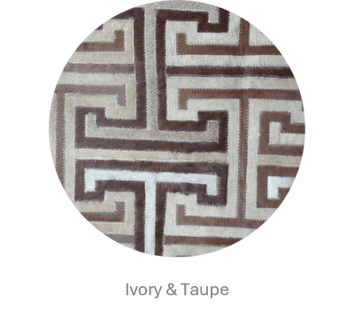 T Model – Maze-Inspired Cowhide Patch Rug by Homelosophy
