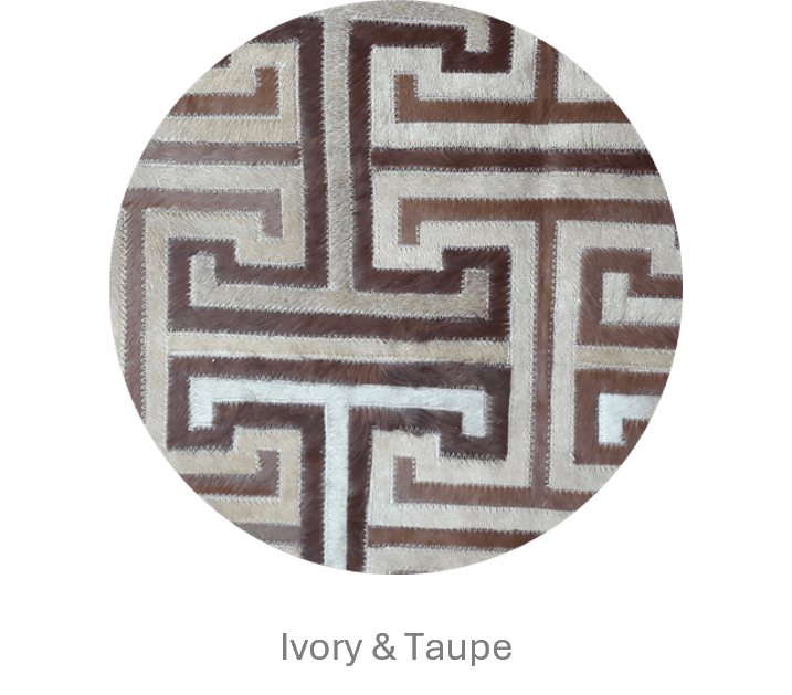 T Model – Maze-Inspired Cowhide Patch Rug by Homelosophy