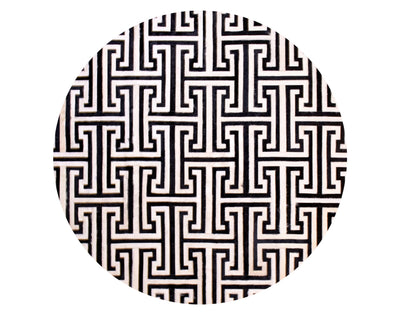 T Model – Maze-Inspired Cowhide Patch Rug by Homelosophy
