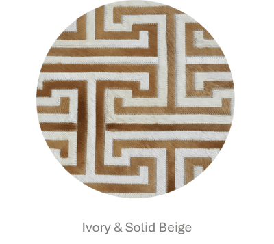T Model – Maze-Inspired Cowhide Patch Rug by Homelosophy