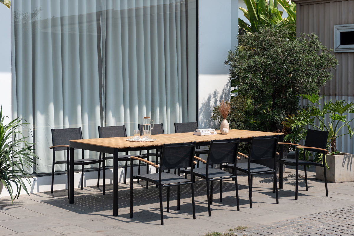 Topaz Dark Teak and Aluminum Rectangular Extendable Table by LifestyleGarden US - product image 3 for Resin Society