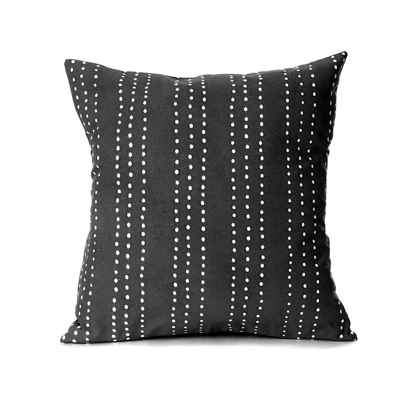 Tribal Cloth Dots Black Pillow Cover by Mbare Ltd - main product image for Resin Society