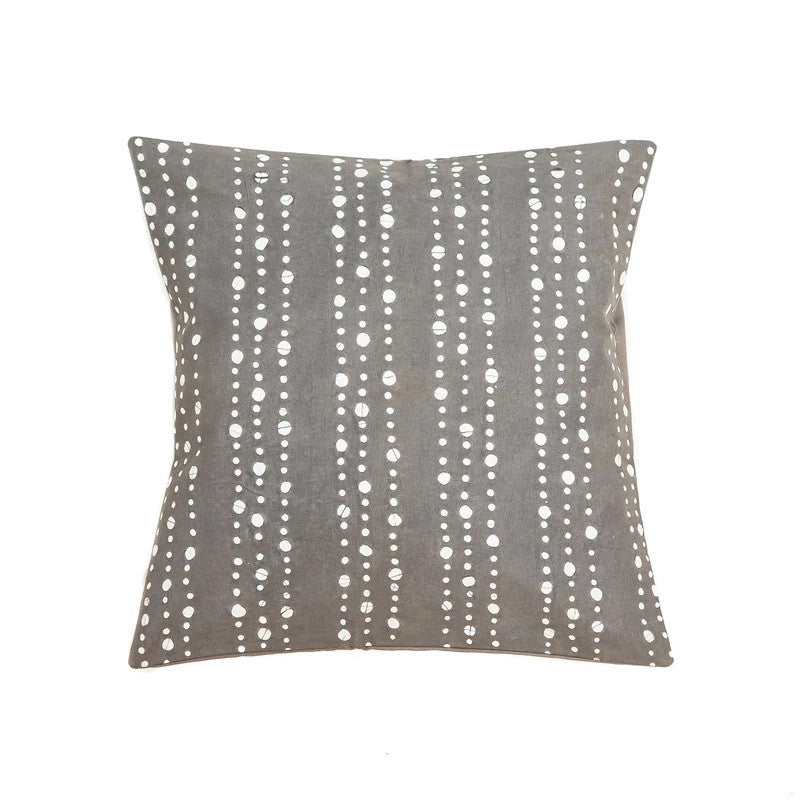 Tribal Cloth Lunar Dots Grey Pillow Cover by Mbare Ltd - main product image for Resin Society