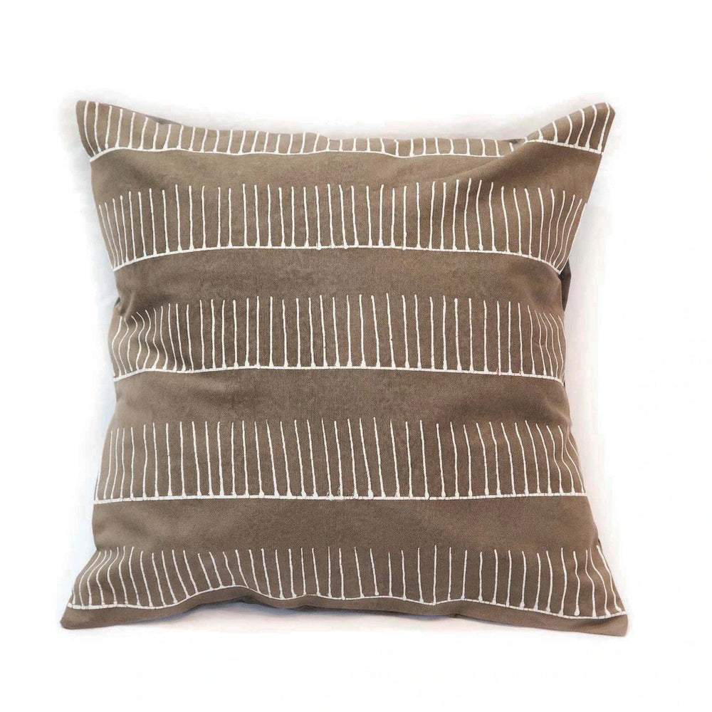 Tribal Cloth Rake Clay Pillow Cover by Mbare Ltd - main product image for Resin Society
