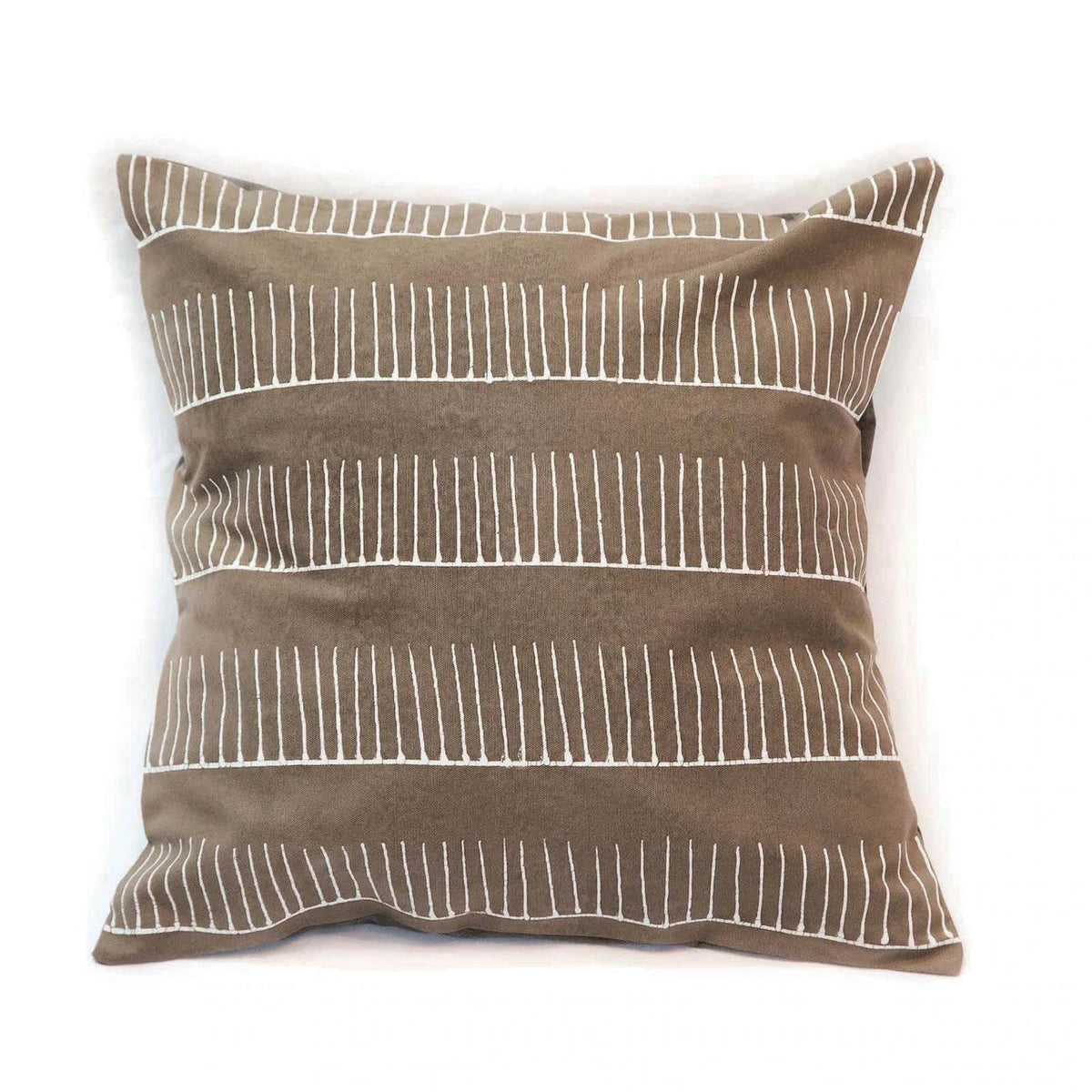 Tribal Cloth Rake Clay Pillow Cover by Mbare Ltd - main product image for Resin Society