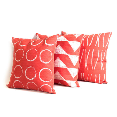 Sadza Lines Pillow Cover - Madagascar Coral by Mbare Ltd - product image 2 for Resin Society