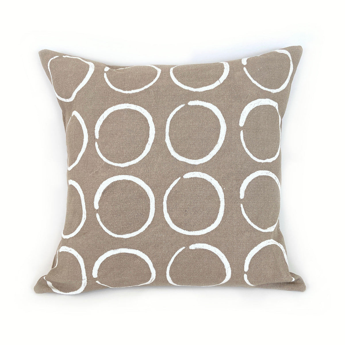 Sadza Circles Pillow - Savanna Beige Cover by Mbare Ltd - main product image for Resin Society