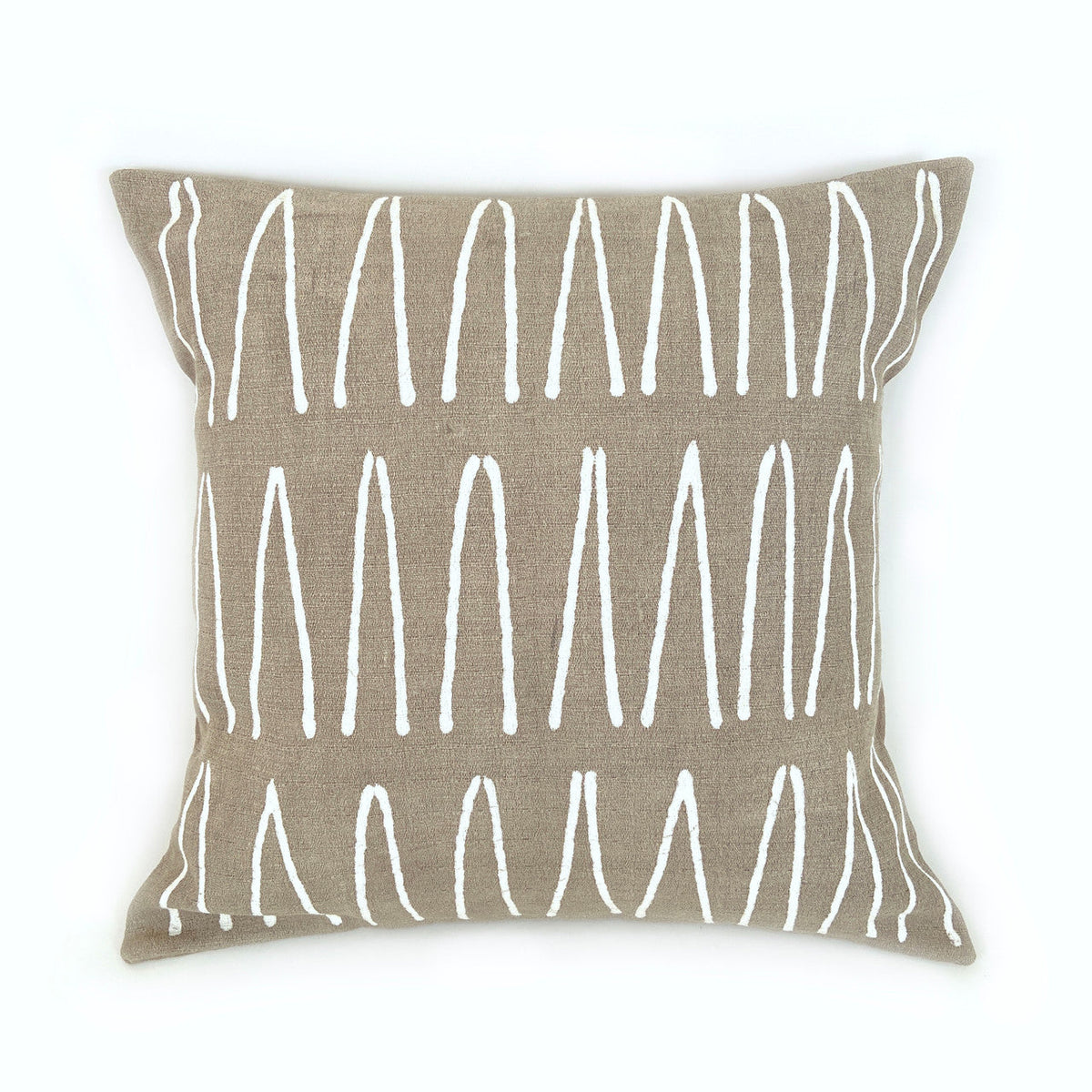 Sadza Lines Pillow Cover - Savanna Beige by Mbare Ltd - main product image for Resin Society