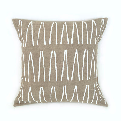 Sadza Lines Pillow Cover - Savanna Beige by Mbare Ltd - main product image for Resin Society