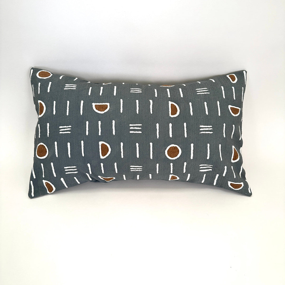 Dark Gray Mudcloth Lumbar Pillow Cover by Mbare Ltd - product image 2 for Resin Society