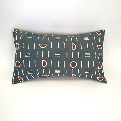 Dark Gray Mudcloth Lumbar Pillow Cover by Mbare Ltd - product image 2 for Resin Society