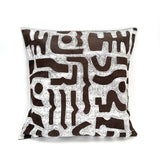 Brown + White Bogo Marks Pillow Cover by Mbare Ltd - main product image for Resin Society