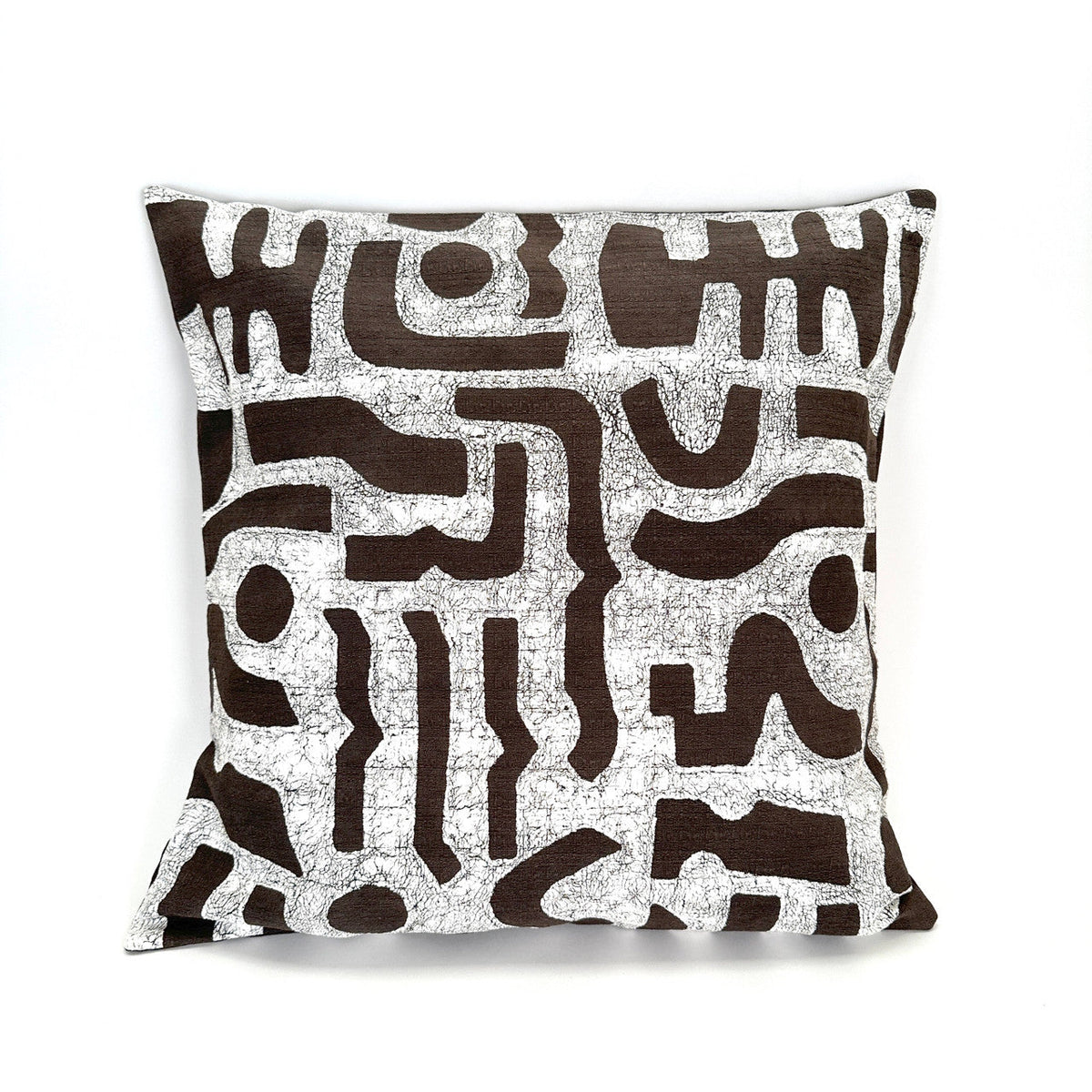 Brown + White Bogo Marks Pillow Cover by Mbare Ltd - main product image for Resin Society