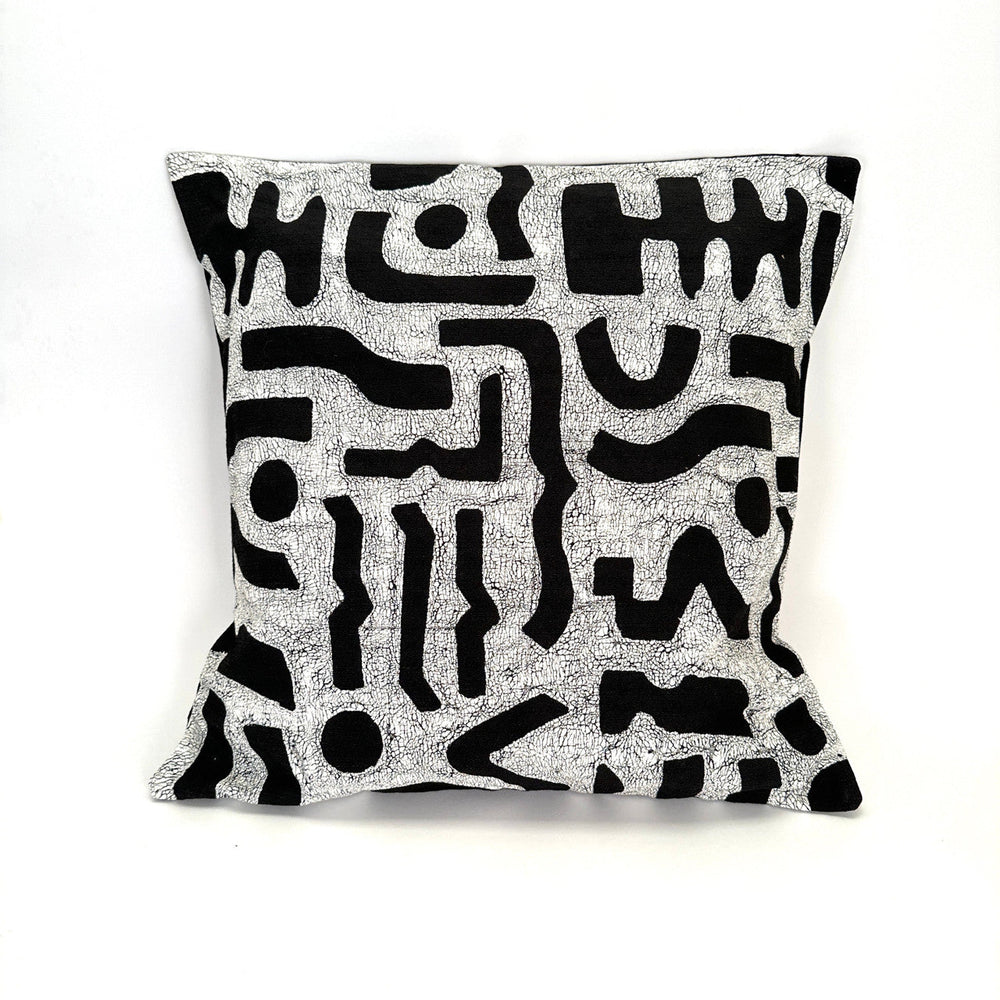 Black + White Bogo Marks Pillow Cover by Mbare Ltd - main product image for Resin Society
