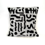 Black + White Bogo Marks Pillow Cover by Mbare Ltd - main product image for Resin Society