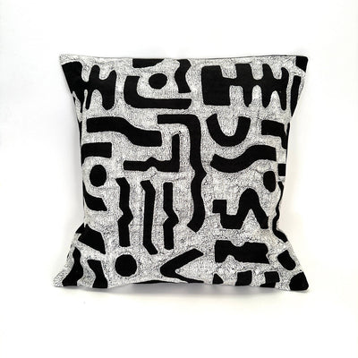 Black + White Bogo Marks Pillow Cover by Mbare Ltd - main product image for Resin Society