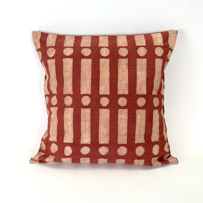 Terracotta Lines + Dots Pillow Cover by Mbare Ltd - main product image for Resin Society