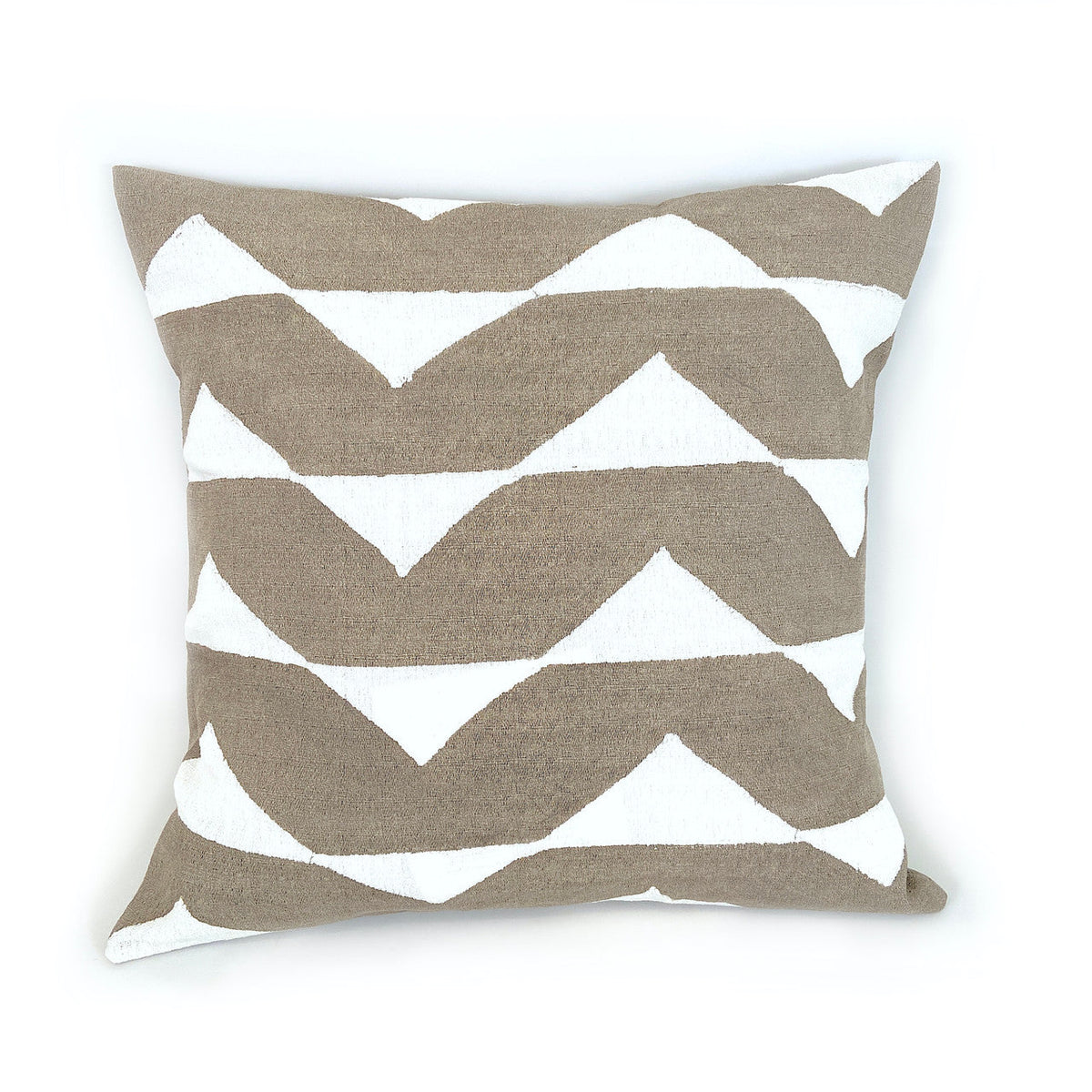 Sadza Triangles Pillow Cover - Savanna Beige by Mbare Ltd - main product image for Resin Society