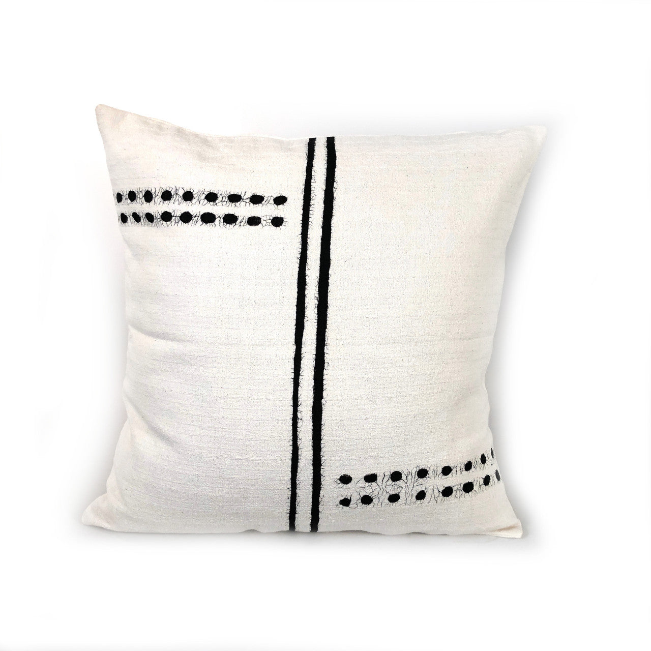 Sadza Dots + Lines Pillow Cover - White by Mbare Ltd - main product image for Resin Society